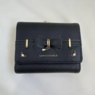 SAMANTHAVEGA 블랙 3단 폴더형 지갑