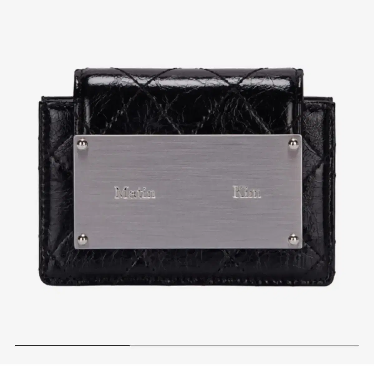 MATIN KIM | 마뗑킴 Matin Kim Quilted Accordion Wallet Black