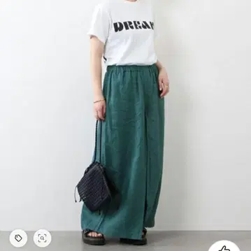 JOURNAL STANDARD 린넨 턱 큐롯 팬츠 그린 38