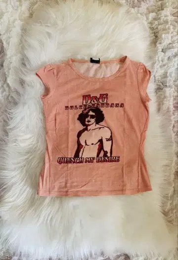 D&G 그래픽 프린트 티셔츠 오렌지