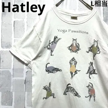 Hatley 반팔 T셔츠 고양이 요가 애니멀 M 멕시코제