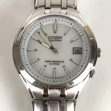 CITIZEN 시티즌 Eco-Drive 전파 솔라 손목시계 실버
