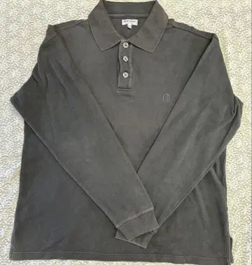 Giorgio Armani 신사 그레이 긴팔 피케 셔츠