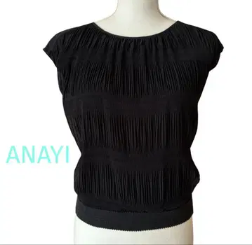 ANAYI 블랙 슬리브리스 상의 M