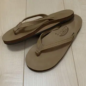 레인보우 샌들 내로우 스트랩 M 가죽 비치샌들