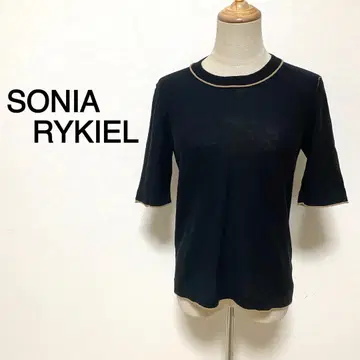 SONIA RYKIEL 블랙 컬러 반팔 티셔츠