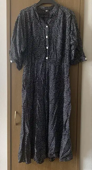vintage made in france 원피스 flower 블랙 80s