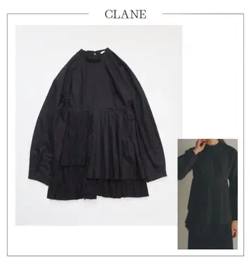CLANE 클라네 셰이프 라인 플리츠 상의 블라우스 1