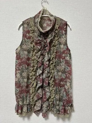 로이스크레용 슬리브리스 블라우스