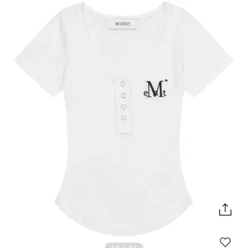 mucent 화이트 흰색 상의
