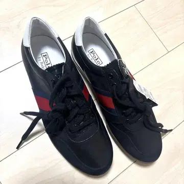 새상품급 폴로 랄프로렌 블랙 가죽 스니커즈 28cm