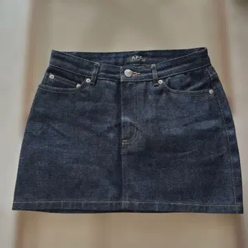 새상품급 A.P.C. 데님 미니 스커트 34 네이비