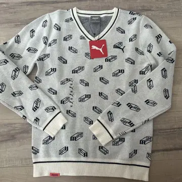 PUMA V넥 스웨터 그레이