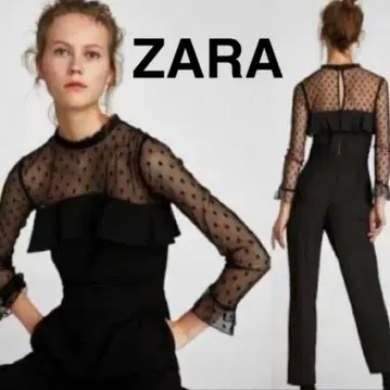 ZARA 자라 올인원 시스루 시어 도트 블랙 결혼식