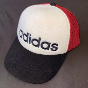 90's adidas 메쉬캡 자수 로고 모자 /빨강/검정/네이비
