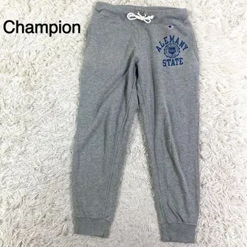 Champion 베이지 컬러 로고 프린트 스웨트 팬츠