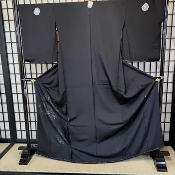 일본제 순수 실크 블랙 기모노 재고 처분 상품 04