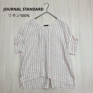 JOURNAL STANDARD 린넨 마 100% 스트라이프 블라우스
