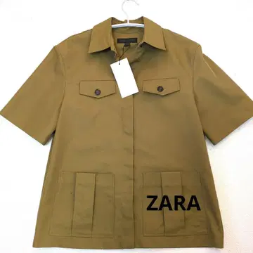미사용 새상품 택 포함 ZARA 카키 숏 슬리브 자켓 XS