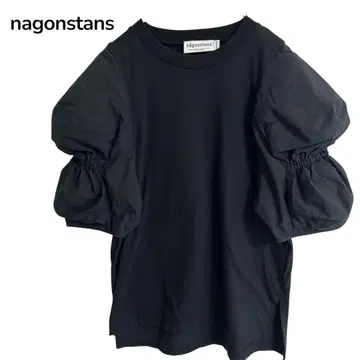 [ nagonstans ] 나곤스탠스 티셔츠 블랙 퍼프 슬리브