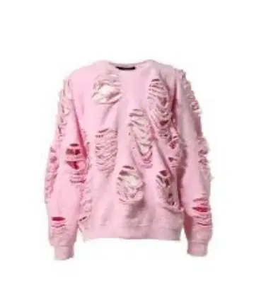 jun nakayama DISTRESSED CREWNECK pink m