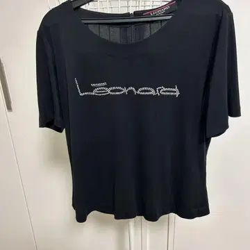 [하자품] LEONARD 블랙 반팔 티셔츠 스톤 장식