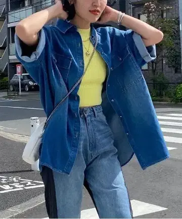 JEANASIS 지나시스 어소트 데님 셔츠 재킷 SS 블루