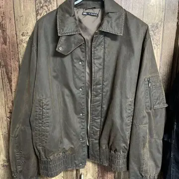 ZARA 페이드 봄버 자켓 브라운 유즈드 가공