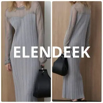 새상품 엘렌딕 ELENDEEK 시어 뷔스티에 니트 원피스 S 그레이