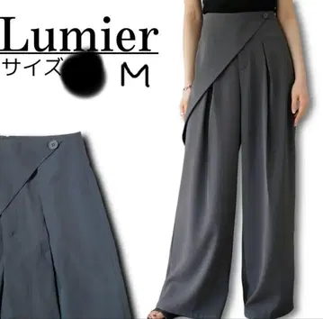 Lumier 그레이 랩 스타일 가우초 팬츠 L 사이즈