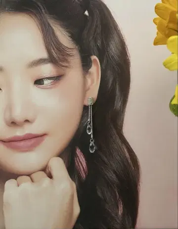 롱 크리스탈 비즈 귀걸이