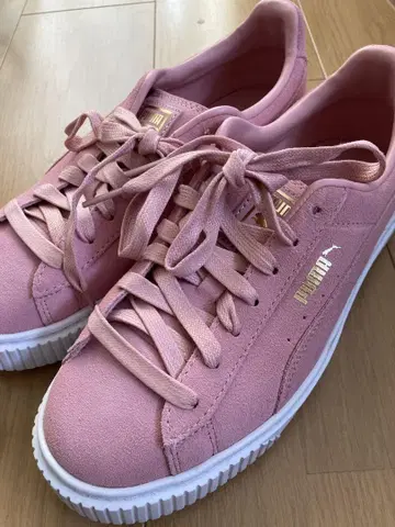 PUMA 핑크 스웨이드 스니커즈 미사용 새상품
