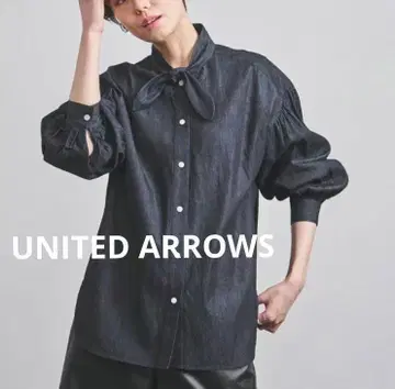 UNITED ARROWS 미니 보우타이 데님 블라우스 유나이티드 애로우즈