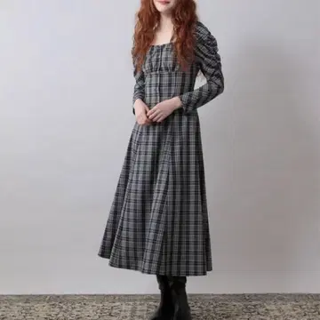 DEICY 개더 슬리브 코르셋 원피스