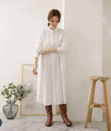 URBAN RESEARCH DOORS 밴드 카라 셔츠 원피스 도어즈