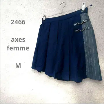 axes femme 네이비 플리츠 큐롯 버클 헤이세이 갸루 Y2K