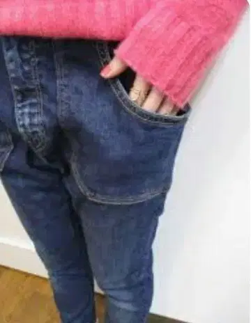 새상품급 RNA 캥거루 데님 송치 배지 팬츠