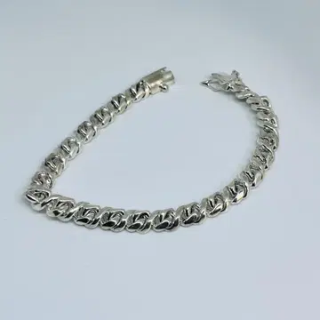 실버 키헤이 팔찌 남성 액세서리 와이드 체인