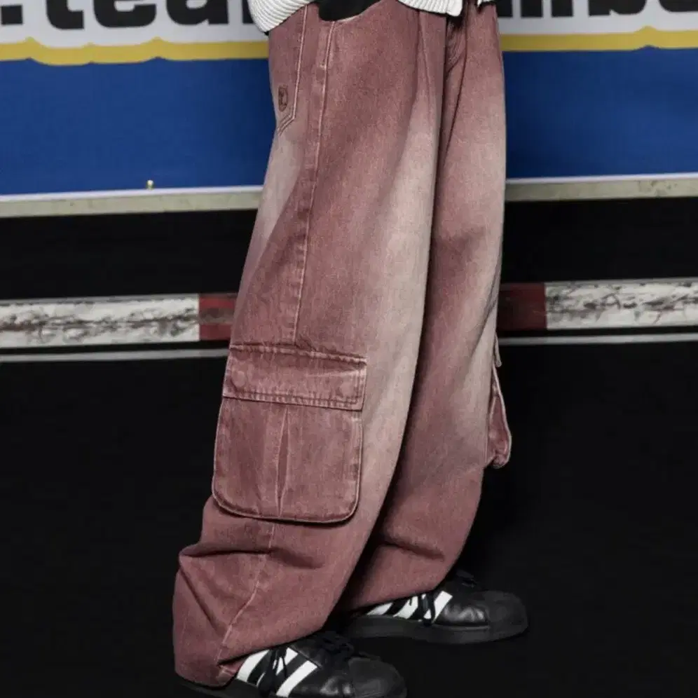 ◆XTONZ◆ XP138 Pastel Denim Cargo Pants PINK EXTONS XP138 Pastel Denim Cargo Pants (PINK) #엑스톤즈,#엑