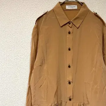 TRU TRUSSARDI 셔츠 긴팔 실크 100% 심플 페플럼