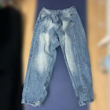 라이트 블루 와이드 레그 데님 90년대