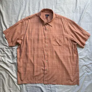 [ 00s ] VAN HEUSEN 레이온 셔츠 체크, 연어 오렌지색