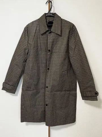 H&M 체크 무늬 방수 롱 코트