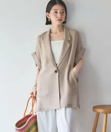 메쉬 프렌치 슬리브 자켓 메쉬