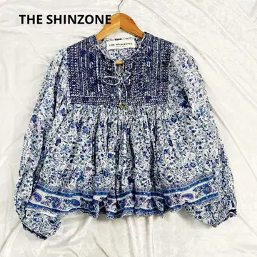 인기 Shinzone 꽃무늬 블라우스 셔츠 상의 인도 면