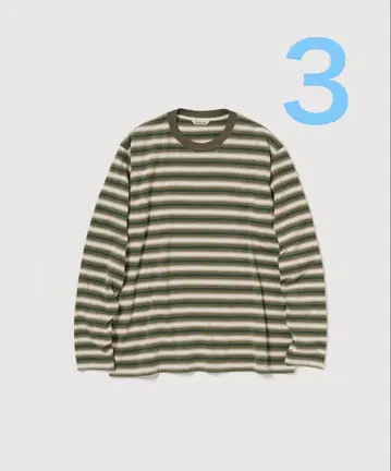AURALEE GRADIENT STRIPE JERSEY L/S TEE