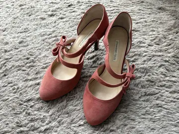 STRAWBERRY FIELDS 핑크 스웨이드 하이힐 22.5cm