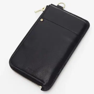 H0619S 미사용품 texnh ZIP CASE 가죽 코인 케이스 블랙