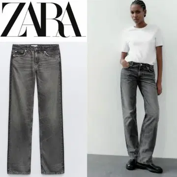 zara 스트레이트 데님 팬츠 그레이 블랙 34 미사용 새상품