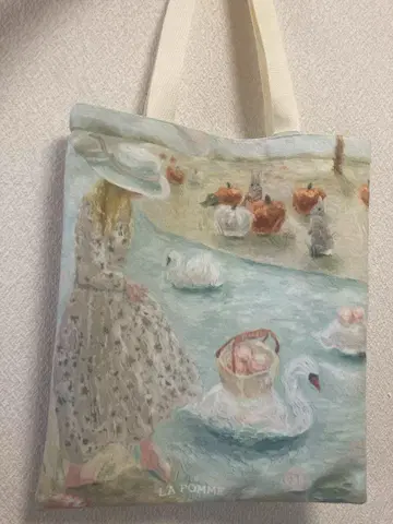 라포미푸치 오리지널 유화 패턴 토트백 택 포함 새상품